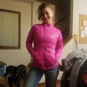 Calvin Klein performance asymmetrical pink jacket